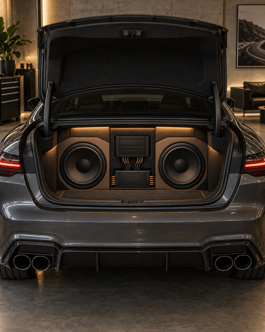 Premium trunk audio installation
